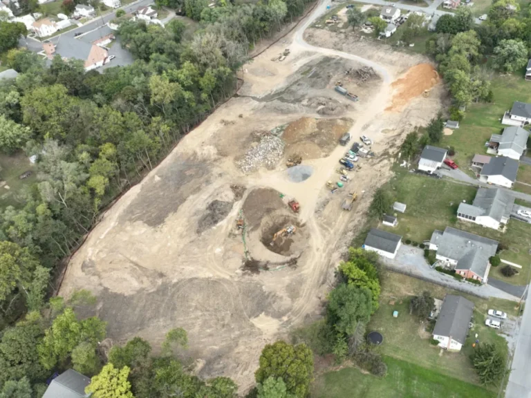 Large overview of an excavation site showcasing excavation services