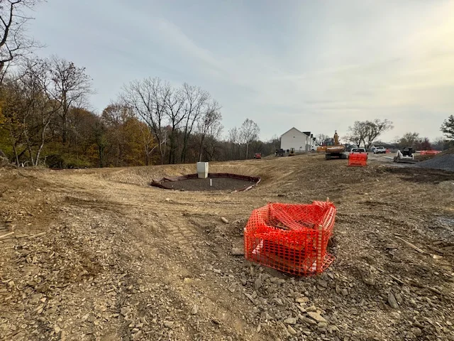 Empty construction site after house demolition